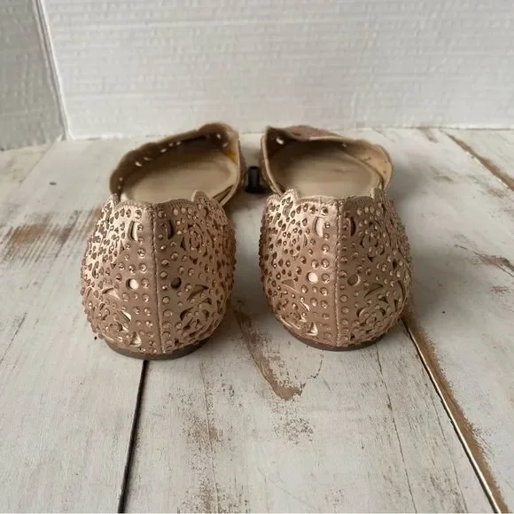 Blue by Betsey Johnson “Lucy” Wedding Flats Lucy formal shoes prom rhinestones - Picture 9 of 11